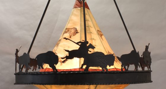 Buffalo Hunt Teepee chandelier
